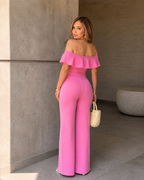 Conjunto de top con volantes y pantalón
