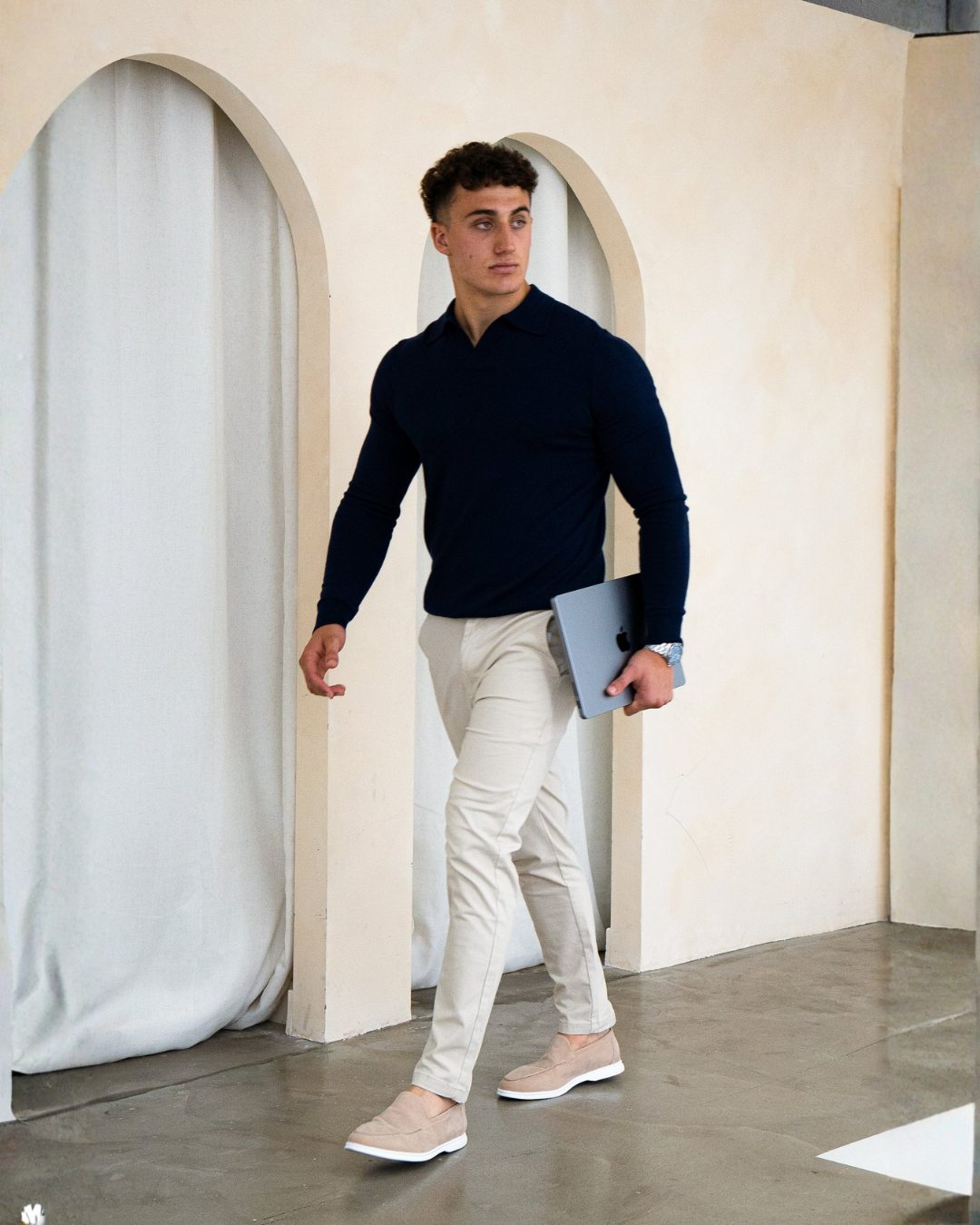Polo de Manga Larga Suave y Transpirable para Hombre®