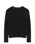 Jersey de Punto Trenzado en Mezcla de Lana para mujer