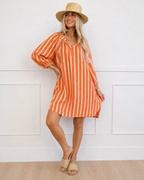 Vestido Camisero con Mangas Abullonadas