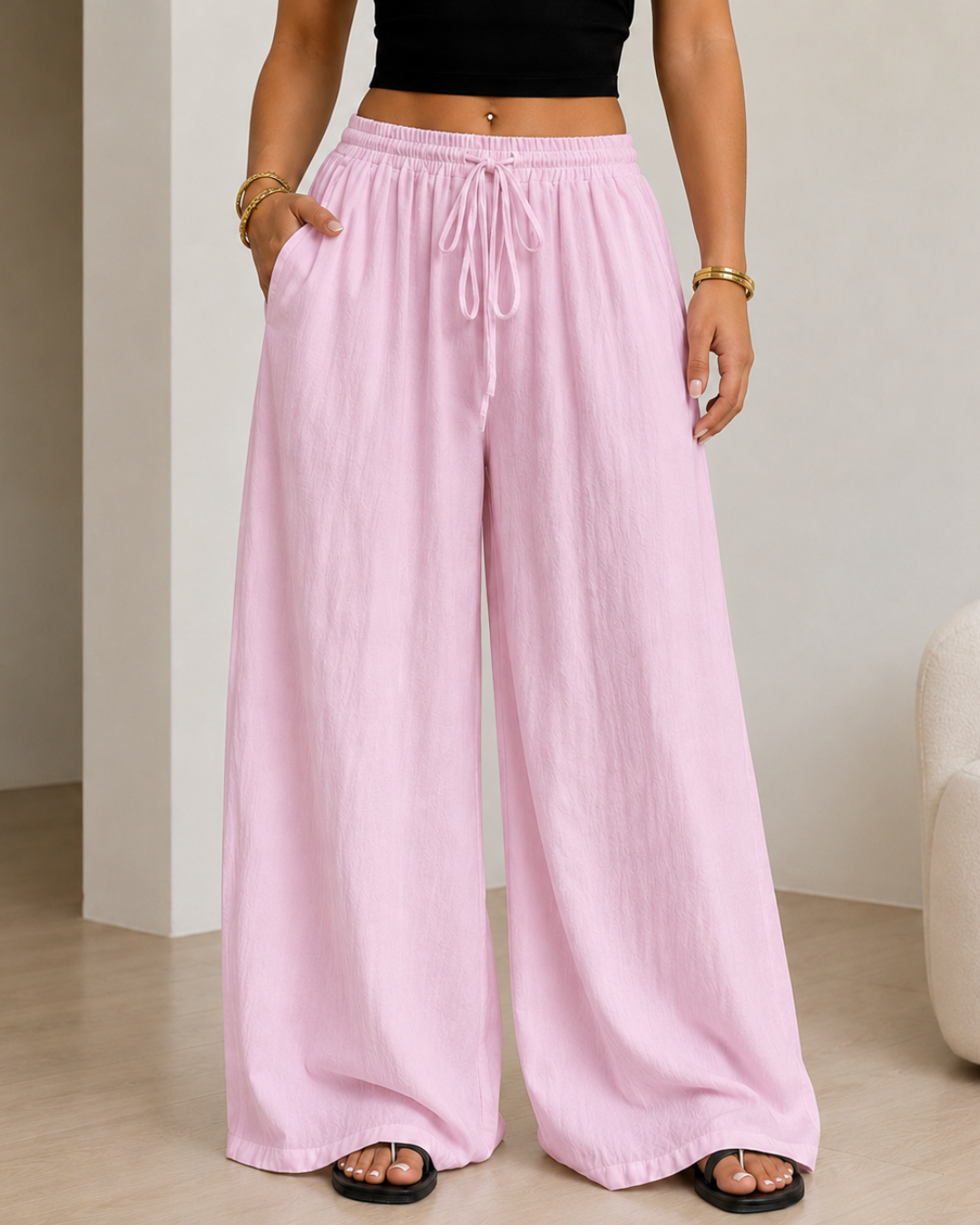 Pantalón Amplio Fluido con Cintura Ajustable®
