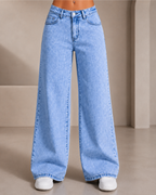 Jeans rectos de pierna ancha con estilo clásico®