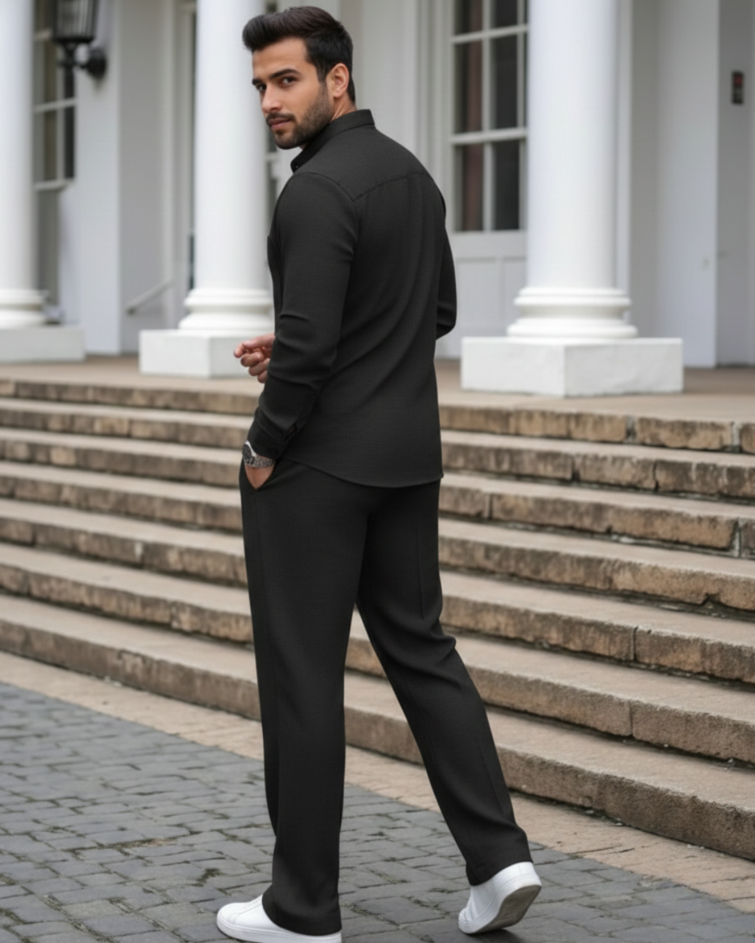 Conjunto Masculino de Camiseta y Pantalón con Textura Waffle®