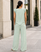 Conjunto de Top con Volantes y Pantalón Amplio®