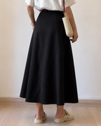 Falda Midi de Seda con Cintura Alta