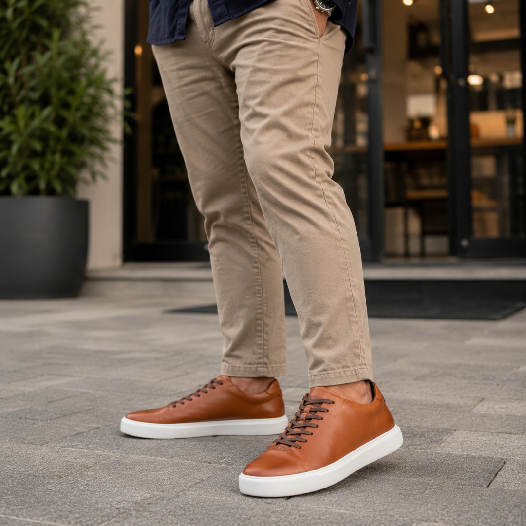 Zapatos de cuero casuales con suela cómoda