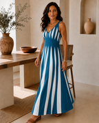 Vestido Largo de Tirantes con Estampado Ondulado