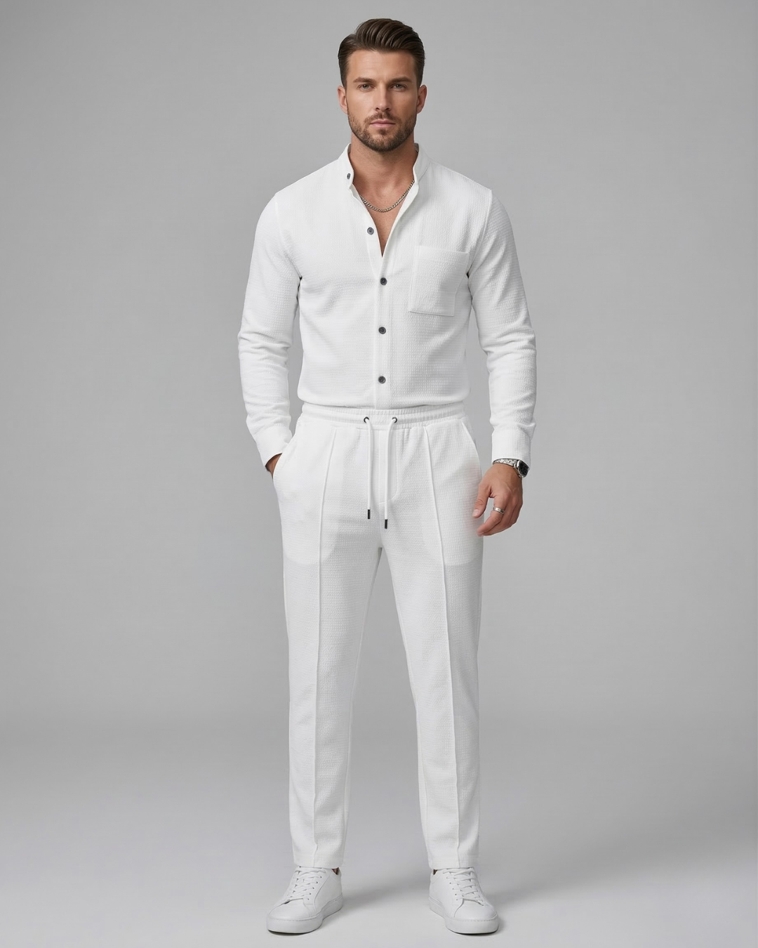 Conjunto Masculino de Camiseta y Pantalón con Textura Waffle®