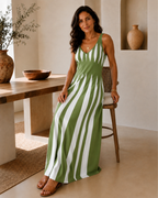 Vestido Largo de Tirantes con Estampado Ondulado