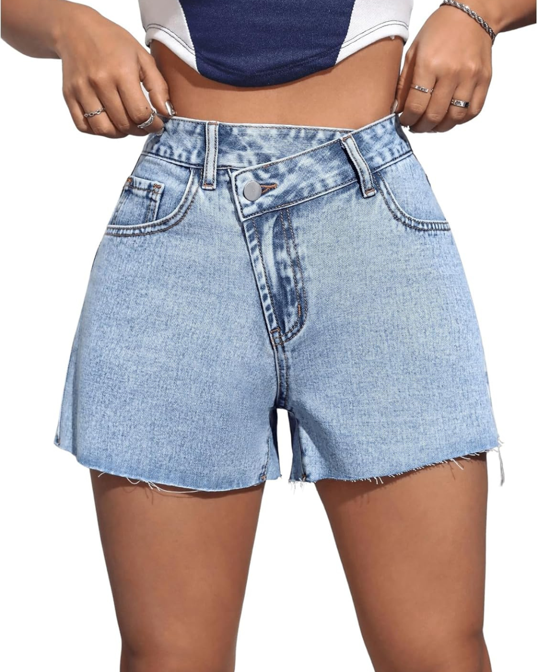 Short asimétricos con cintura alta