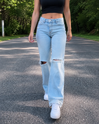 Pantalones holgados con rodillas rasgadas®