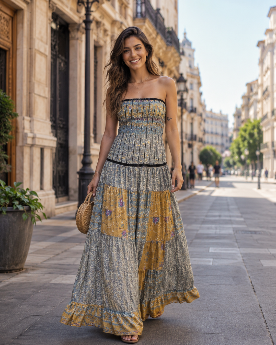 Vestido Indio Strapless