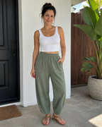Pantalón Holgado de Mujer con Cintura Elástica