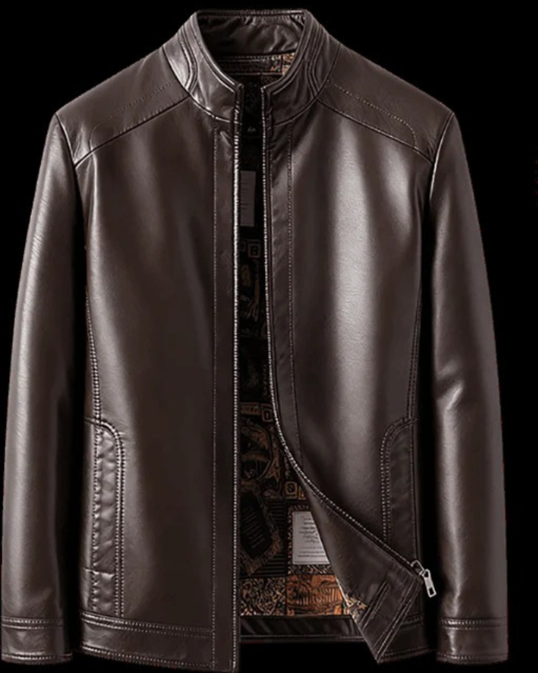 Chaqueta de Cuero con Forro Térmico para Hombre