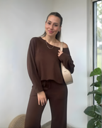 Conjunto Holgado de Dos Piezas con Tejido Suave para Mujer®
