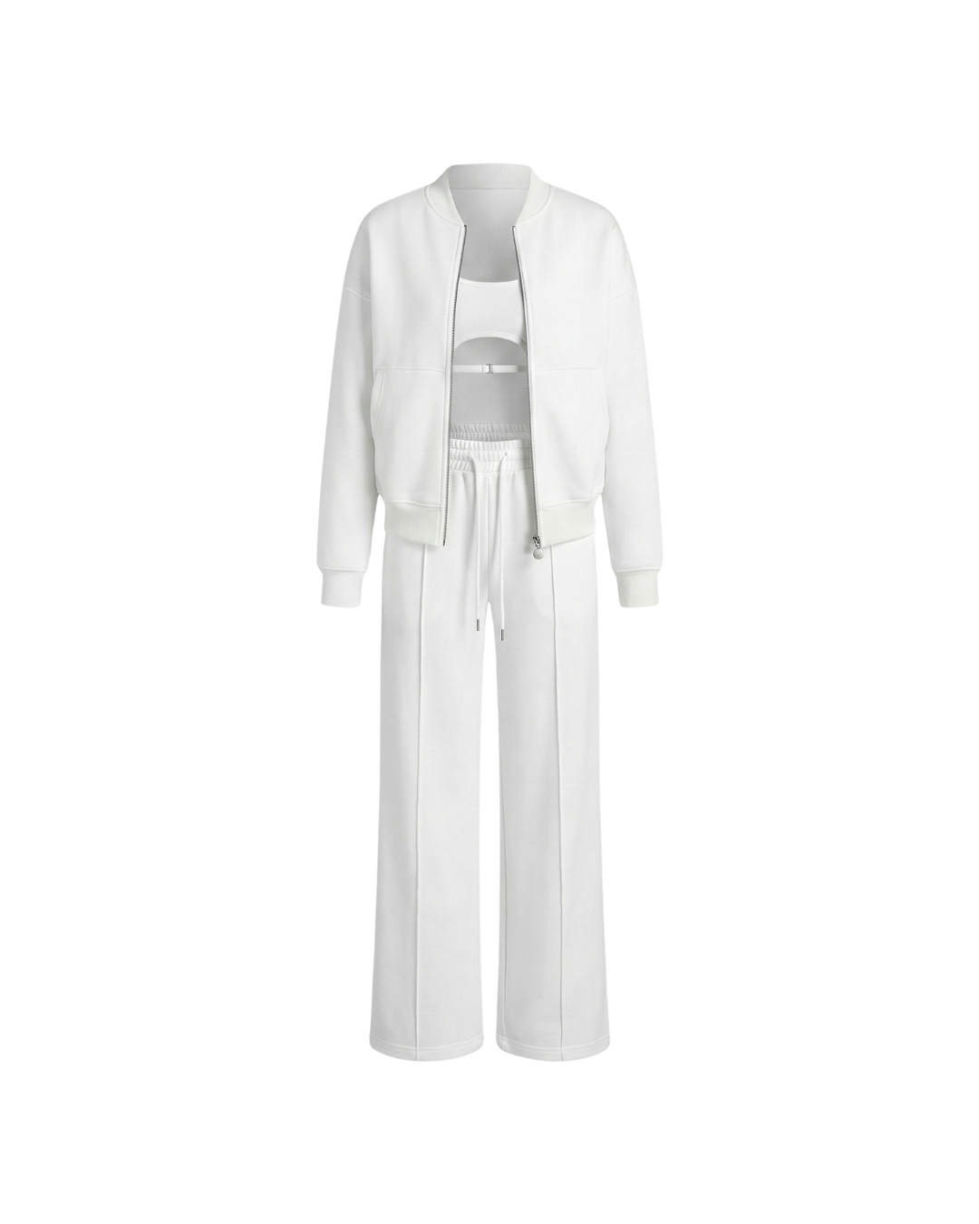 Chaqueta con Cremallera y Pantalón de Pernera Ancha