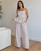 Conjunto de Top con Volante y Pantalón Palazzo