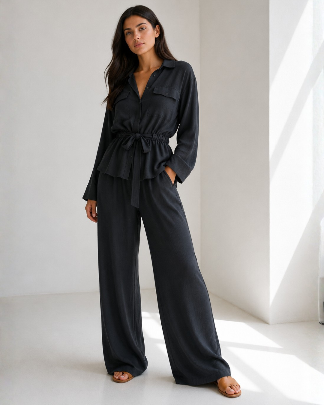 Conjunto Fluido de Blusa y Pantalón®