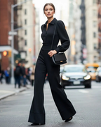 Conjunto de Dos Piezas con Blusa y Pantalón de Corte Amplio