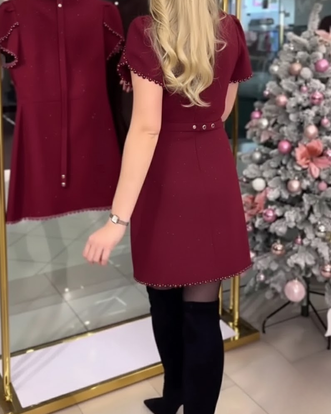 Vestido Ajustado con Pedrería de Alta Gama Para Mujer