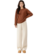 Pantalones Anchos de Material sintético para Mujer