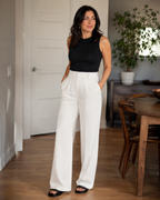 Pantalones Clásicos de Pierna Ancha para Mujer