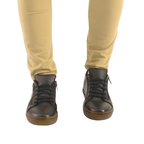 Zapatillas de cuero negro con cremallera y plantillas ortopédicas para hombre®