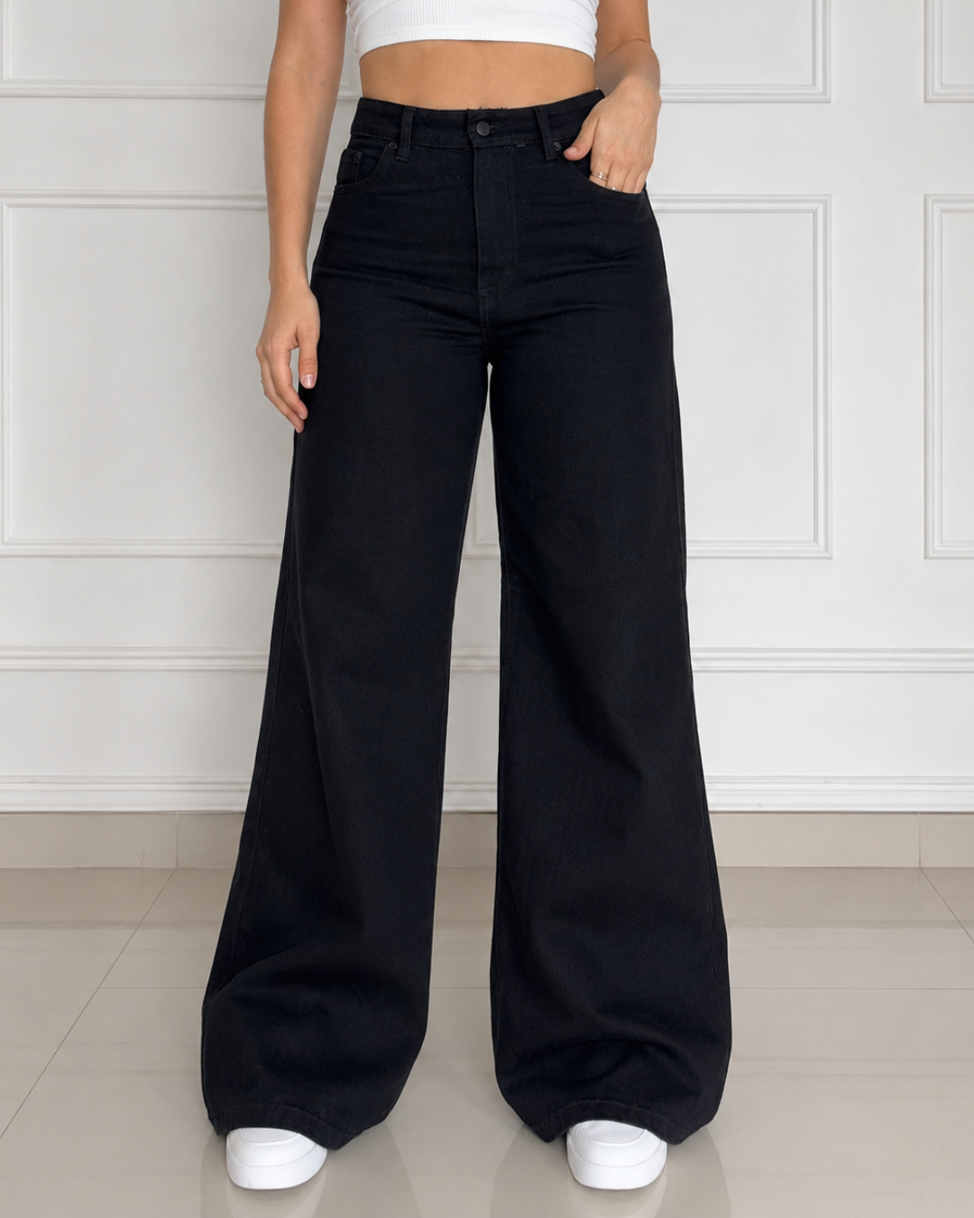 Pantalón de Tiro Alto Wide Leg