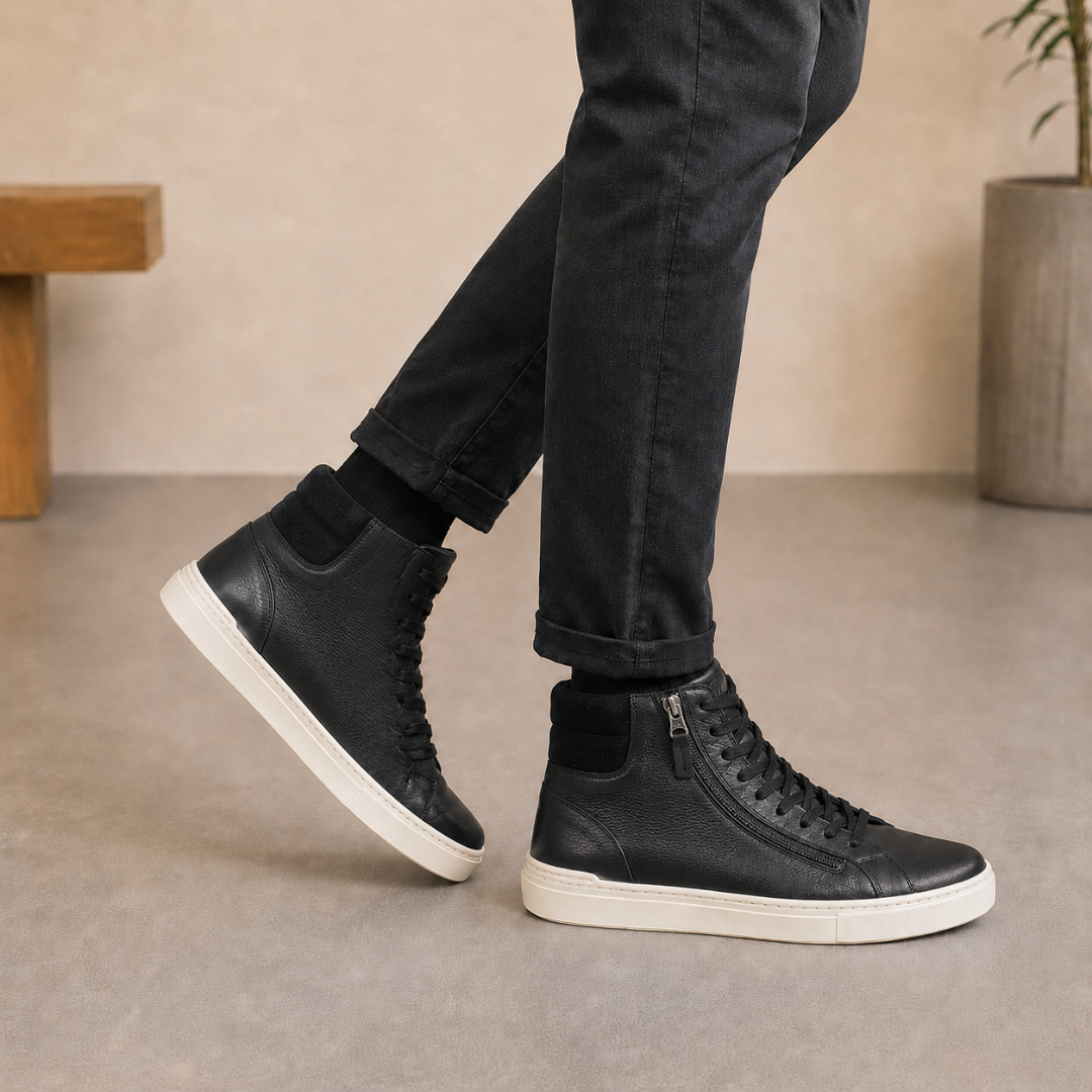 Zapatillas altas de piel con cremallera®