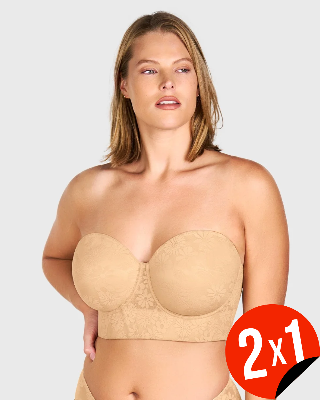 Sujetador Strapless con Relleno Ligero y Encaje (OFERTA 2X1)®