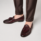 Mocasines Elegantes de Piel Trenzada