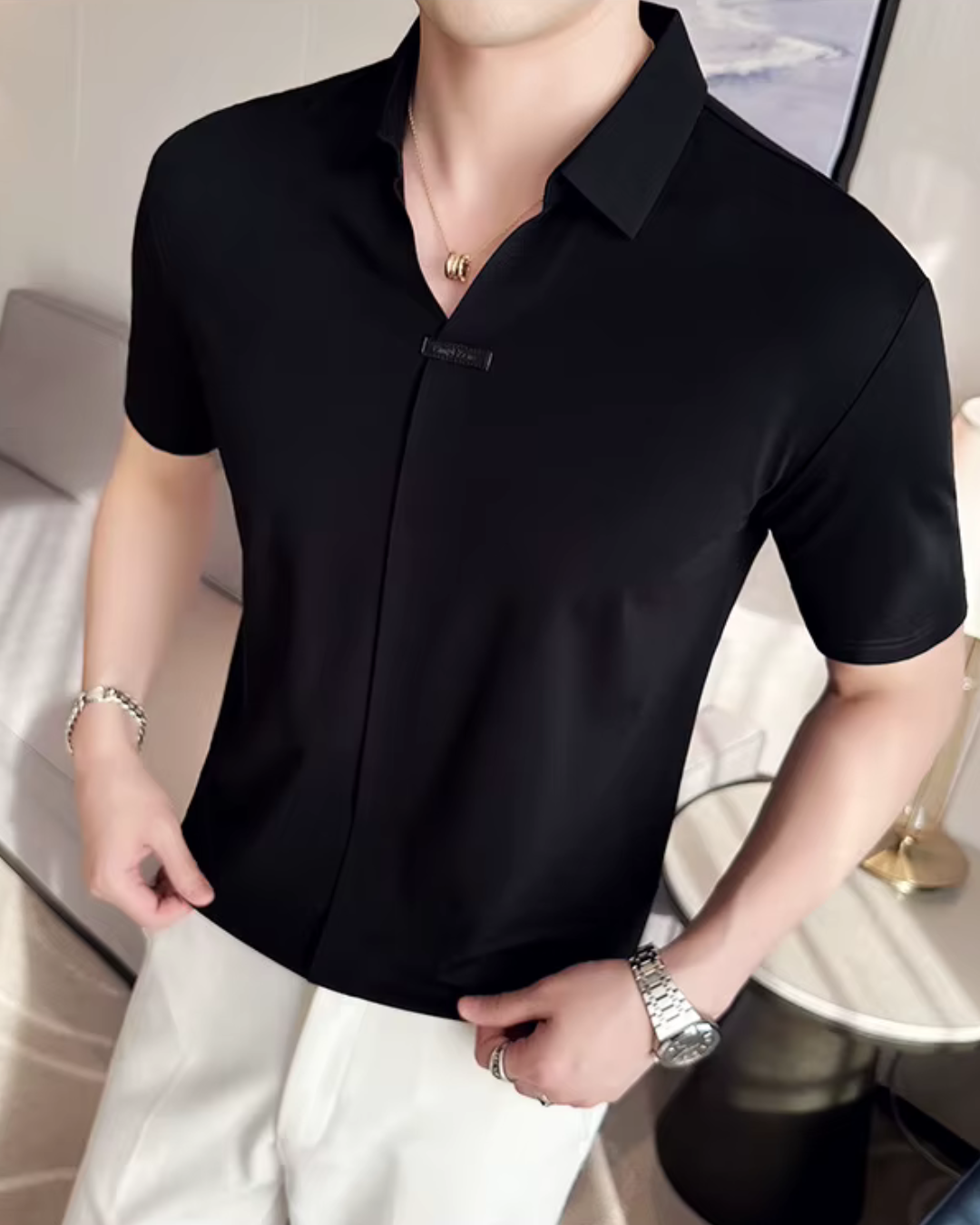 Polo de Hombre de Gran Elasticidad, Ligero, Suave y Resistente a las Arrugas en Color Liso®