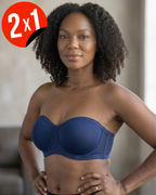 Sujetador Bandeau Sin Tirantes con Copas Moldeadas y Banda Ancha (OFERTA 2X1)