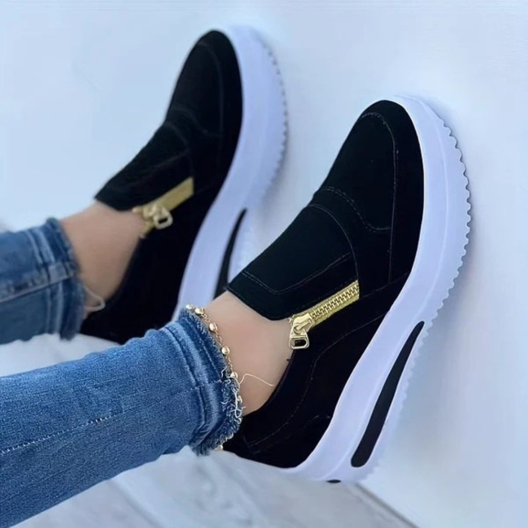 Zapatillas ligeras y cómodas con cremallera lateral