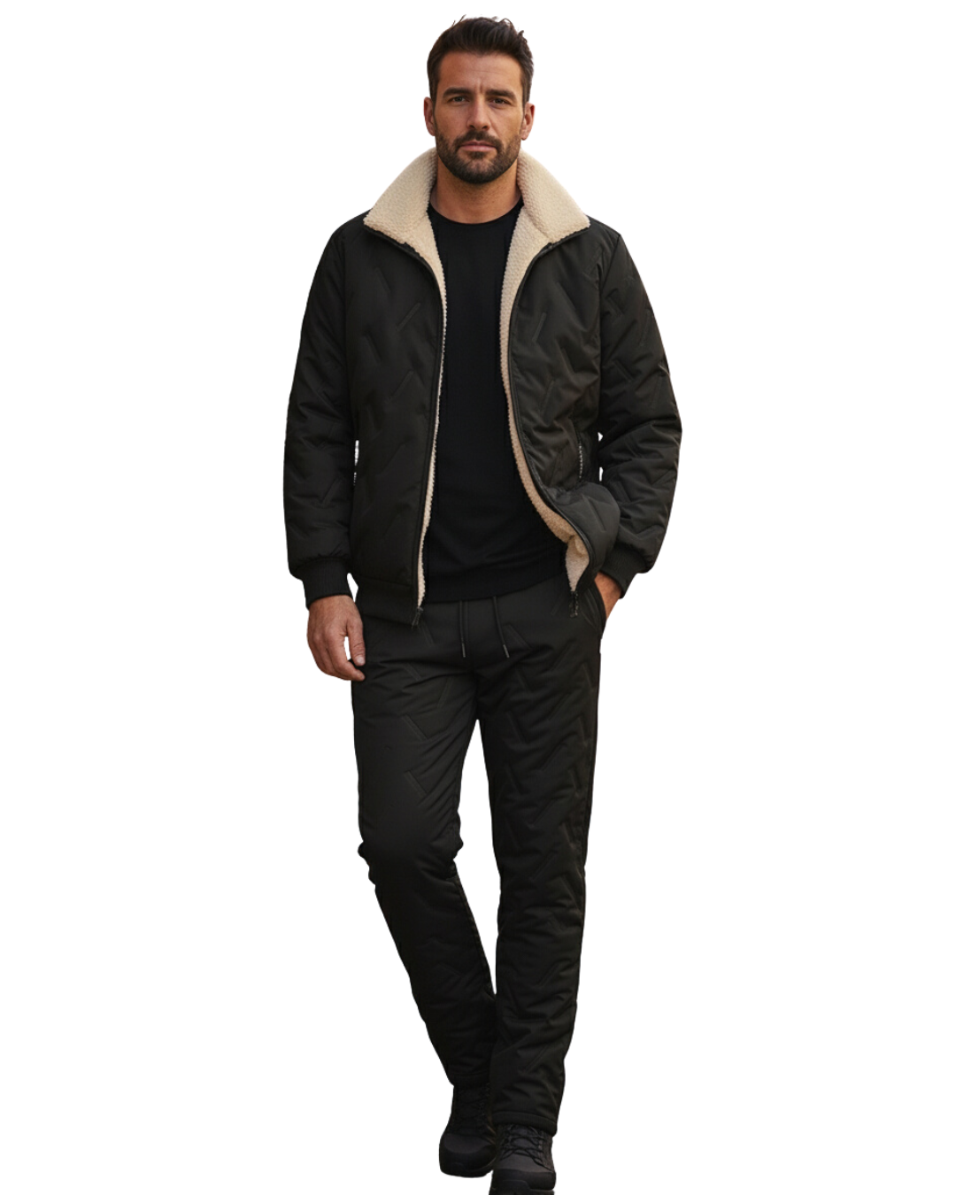 Conjunto Casual de 2 Piezas con Forro Polar Unisex