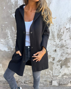 Chaqueta informal con botones frontales y bolsillos para mujer