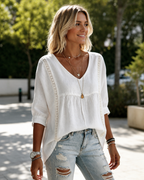 Blusa boho con escote en V