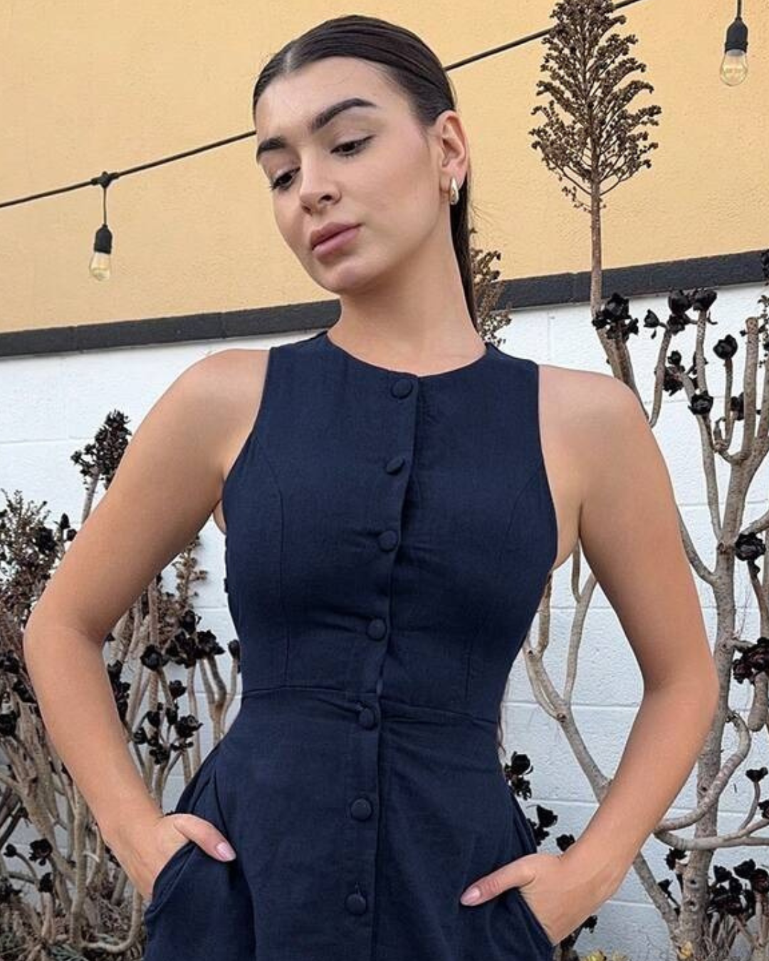 Vestido Sin Mangas con Botones