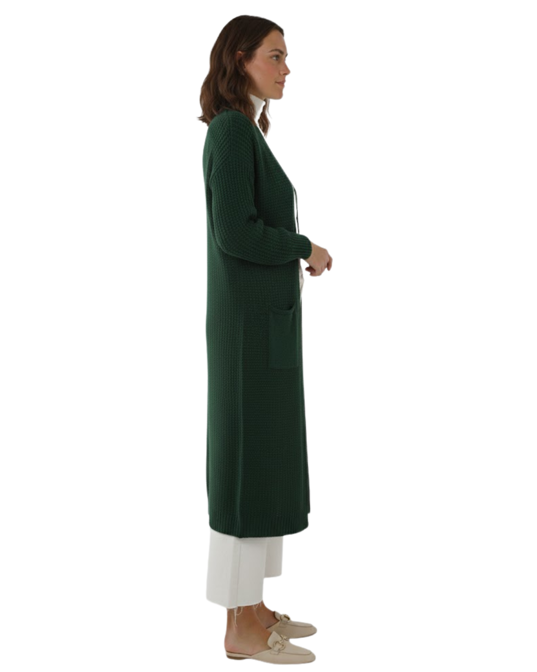 Cárdigan Largo de Punto Para Mujer