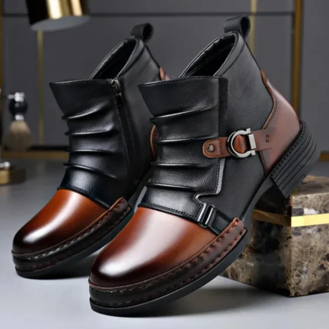 Botas de Caña Corta en Cuero Genuino para Hombre con Acabado Premium®