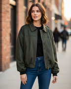 Chaqueta Bomber con Efecto Ante