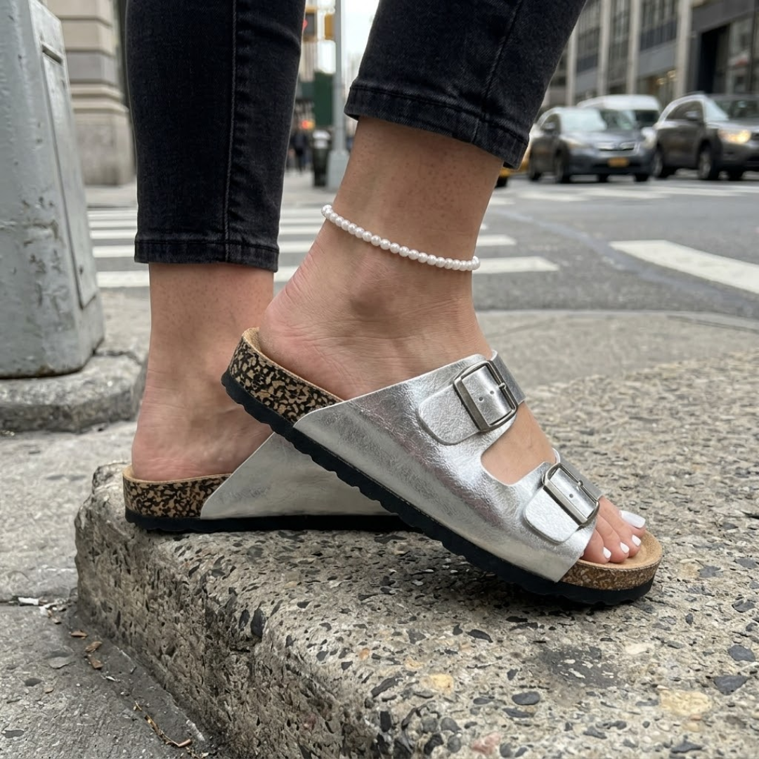 Sandalias Planas con Doble Hebilla Ajustable®
