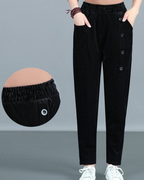 Pantalones de Terciopelo con Botones Decorativos para mujer®