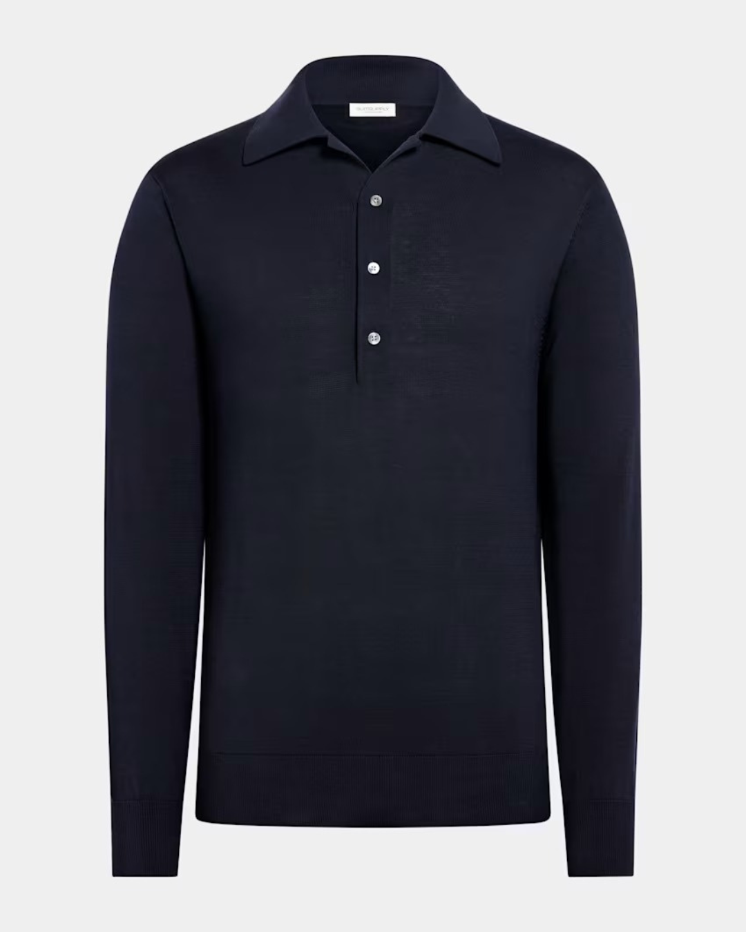 Polo de Manga Larga en Punto Fino para Hombre®