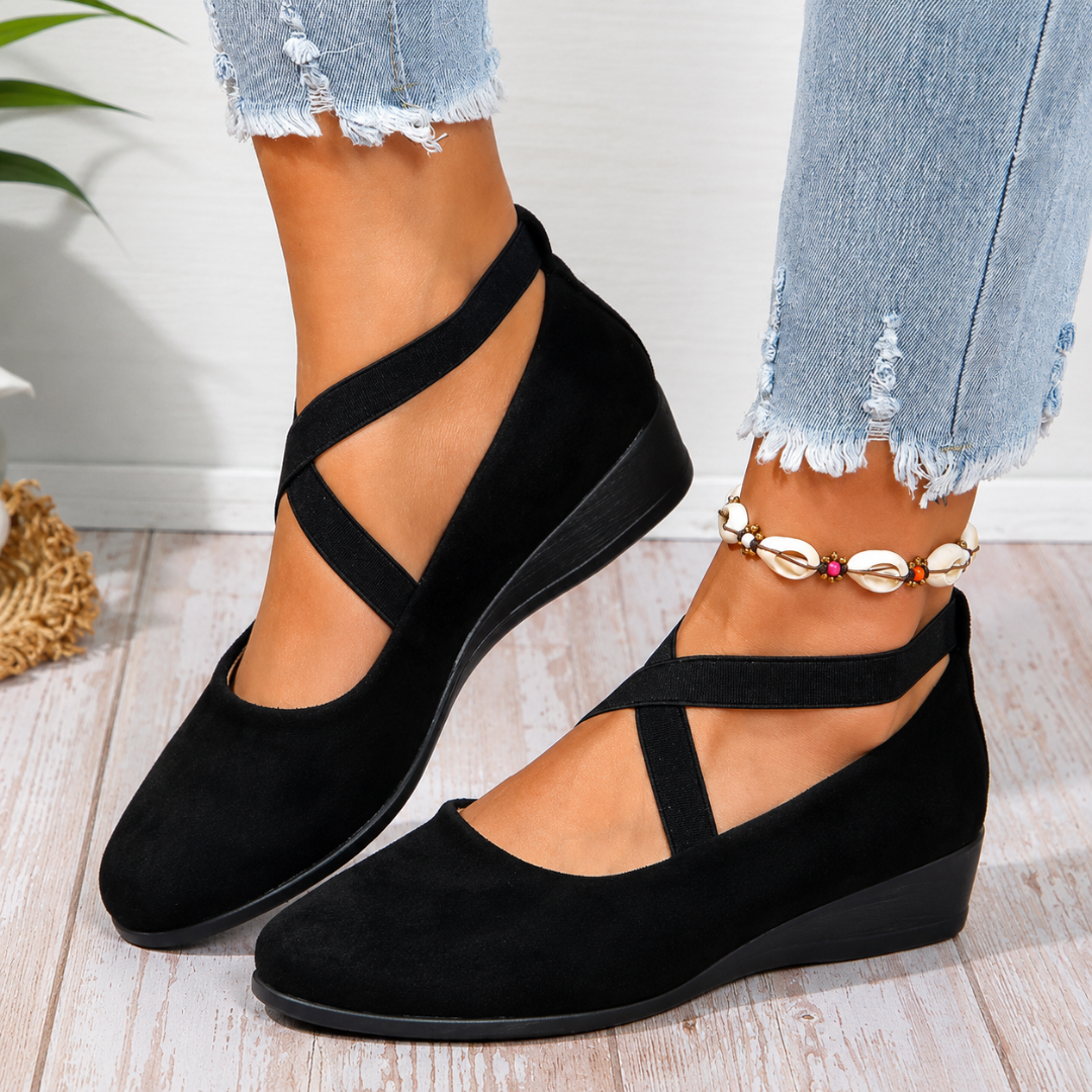 Zapatos de Cuña con Tiras Cruzadas