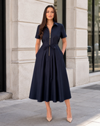 Vestido midi elegante con cremallera®