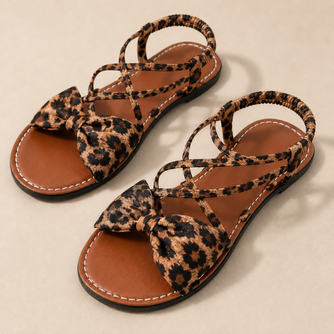 Sandalias Planas con Lazo y Tiras Elásticas®