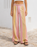 Pantalón Palazzo de Rayas con Caída Fluida