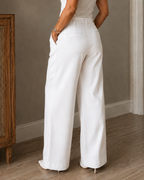 Pantalón de vestir cintura alta y corte recto