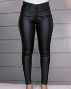 Jeans negros efecto cuero Super Stretch®